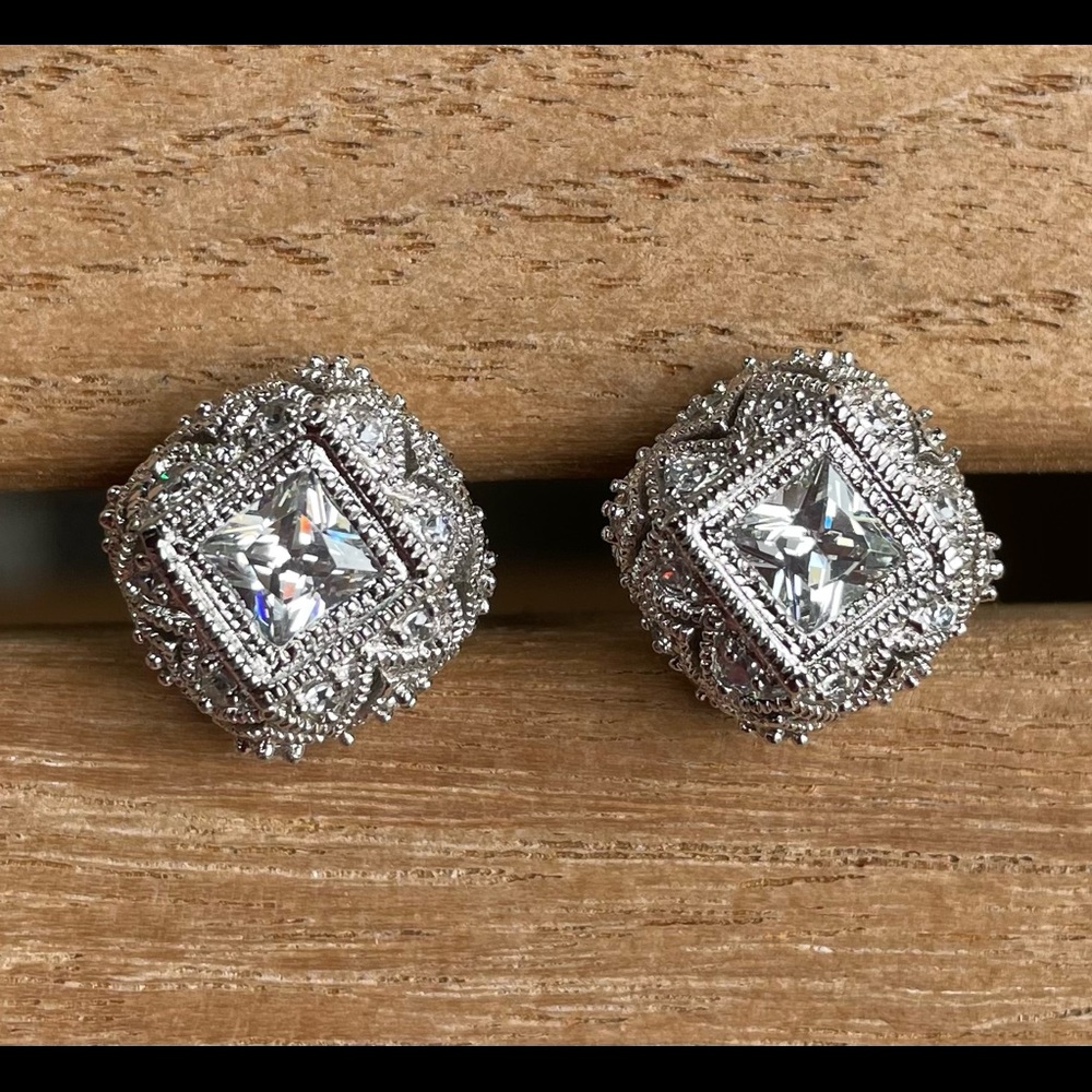 Sterling Silver and Cubic Zirconia Earrings